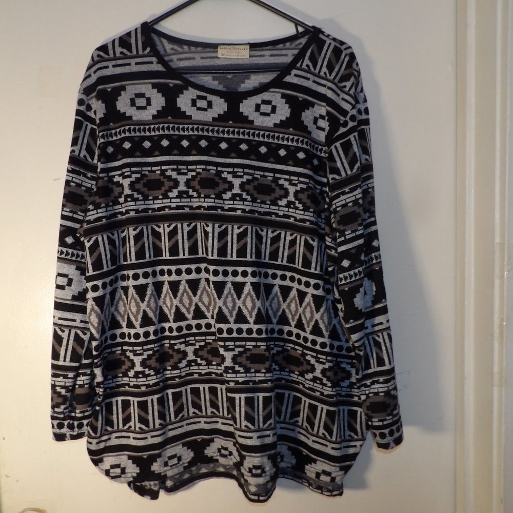 Bobbie Brooks Aztec Patterned Lightweight Sweater… - image 1